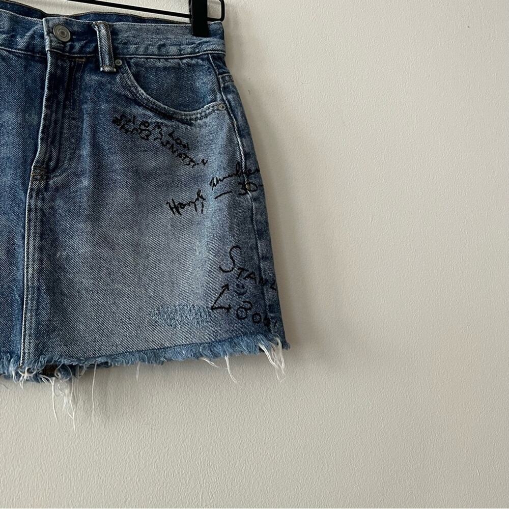 AllSaints Graff Embroidered Denim Mini Skirt - Picture 4 of 8